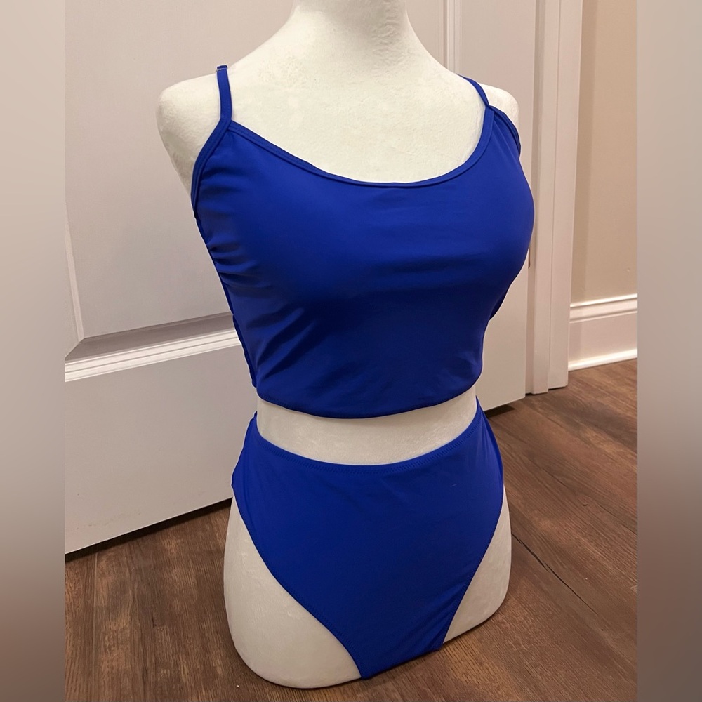 Athletic Two Piece Royal Blue Swimsuit